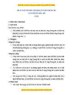 Giáo án Bài 6 Lịch sử & Địa lí lớp 4 Chân trời sáng tạo: Một số nét văn hoá ở vùng trung du và miền núi Bắc Bộ