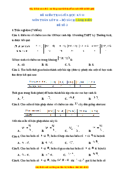 Đề thi giữa kì 2 Toán 11 Cánh diều (Đề 3)