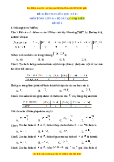 Đề thi giữa kì 2 Toán 11 Cánh diều (Đề 3)