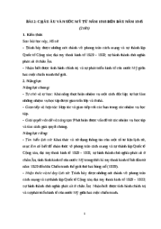 Giáo án Bài 2 Lịch sử 9 Cánh diều: Châu Âu và nước Mỹ từ năm 1918 đến năm 1945