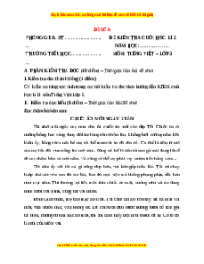 Đề thi cuối kì 2 Tiếng Việt lớp 3 Kết nối tri thức (Đề 6)