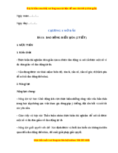 Giáo án Dao động điều hòa Vật lí 11 Kết nối tri thức