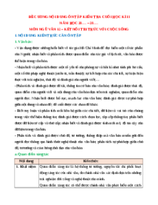 Đề cương ôn tập Cuối kì 2 Ngữ văn 12 Kết nối tri thức