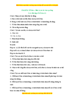 Trắc nghiệm Tế bào KHTN 6 Chân trời sáng tạo