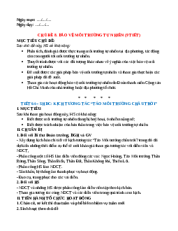 Giáo án HĐTN 10 Kết nối tri thức Chủ đề 8. Bảo vệ môi trường tự nhiên