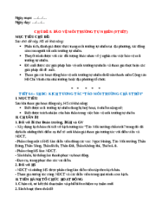 Giáo án HĐTN 10 Kết nối tri thức Chủ đề 8. Bảo vệ môi trường tự nhiên