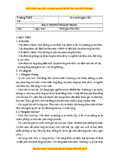 Giáo án chuyên đề Phản ứng hạt nhân Hóa 10 Cánh diều