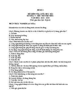 Bộ 3 đề thi giữa kì 1 Tin học 9 Kết nối tri thức có đáp án