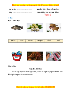 Bài tập cuối tuần Tiếng việt lớp 1 Tuần 5 Cánh diều (có lời giải)