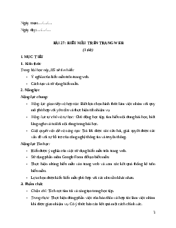 Giáo án Bài 27: Biểu mẫu trên trang web Tin học 12 Kết nối tri thức