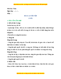 Giáo án Luyện tập Toán lớp 4 Cánh diều