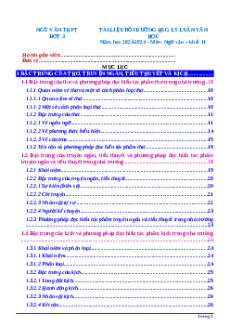 Tài liệu bồi dưỡng Học sinh giỏi Lí luận văn học