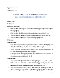 Giáo án Bài 4 Địa lí 9 Chân trời sáng tạo (2024): Nông nghiệp, lâm nghiệp, thuỷ sản