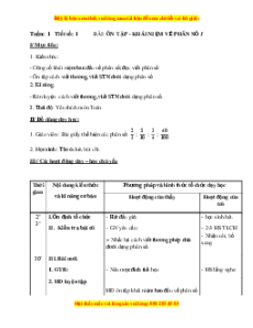 Giáo án Bài 1 Toán lớp 5: Ôn tập Khái niệm về phân số