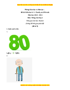 Đề thi giữa kì 1 Tiếng Anh lớp 4 Family and Friends (Đề 5)