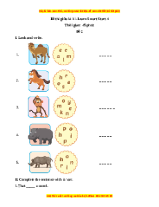 Đề thi giữa kì 1 Tiếng Anh lớp 4 i-Learn Smart Start (Đề 2)