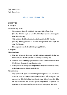Giáo án Bài 17 Địa lí 9 Kết nối tri thức (2024): Vùng Tây Nguyên