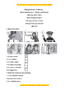 Đề thi giữa kì 1 Tiếng Anh lớp 4 Family and Friends (Đề 1)
