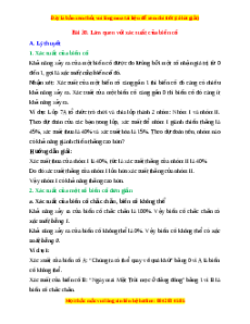 Lý thuyết Bài 30: Làm quen với xác suất của biến cố