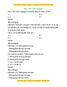 Trắc nghiệm Công nghệ 10 Bài 9 Cánh diều: Hình chiếu vuông góc