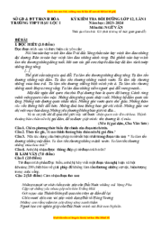 Đề thi thử tốt nghiệp Ngữ Văn trường THPT Hậu Lộc 1 năm 2024