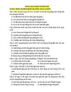 Trắc nghiệm Bài 6: Cách mạng tháng Tám năm 1945 Lịch sử 12 Đúng-Sai, Trả lời ngắn 2025