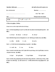 Đề thi Giữa kì 2 Toán lớp 5 Kết nối tri thức (Đề 1)