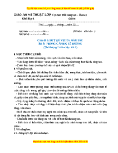 Giáo án Bài 5 Mĩ thuật 4 Chân trời sáng tạo (Phiên bản 2): Phong cảnh quê hương