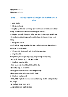 Giáo án Viết thư trao đổi về một vấn đề đáng quan tâm Ngữ Văn 12 Chân trời sáng tạo