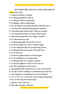 Bộ trắc nghiệm Lịch sử 10 Chân trời sáng tạo (có đáp án)