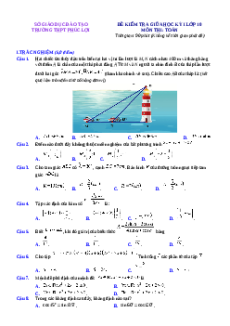 Đề thi giữa kì 1 Toán 10 trường THPT Phúc Lợi - Hà Nội năm 2023-2024