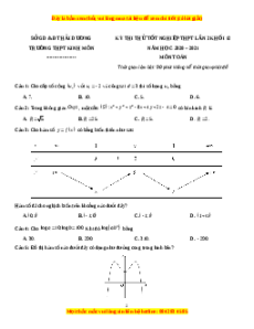 Đề thi thử Toán trường Kinh Môn năm 2021