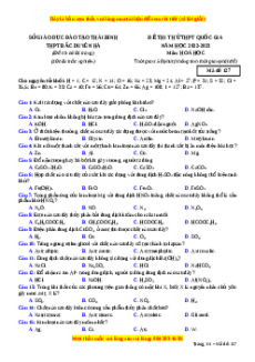 Đề thi thử Hóa Học trường Bắc Duyên Hòa năm 2023