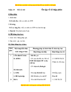 Giáo án Bài 142 Toán lớp 5: Ôn tập về số thập phân
