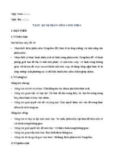 Giáo án Thực hành phần mềm Geogebra Toán 12 Cánh diều