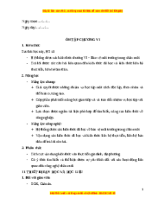 Giáo án Công nghệ chăn nuôi 11 Kết nối tri thức: Ôn tập chương VI