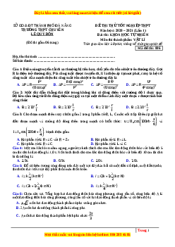 Đề thi thử Vật Lí trường Lê Quý Đôn năm 2021