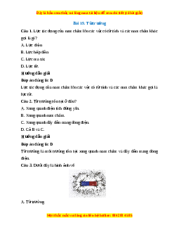 Trắc nghiệm Từ trường KHTN 7 Kết nối tri thức