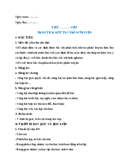 Giáo án Phân tích một tác phẩm truyện Ngữ Văn 9 Cánh diều