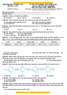 Đề Tốt nghiệp Sinh học 2024 theo đề tham khảo (Đề 9)