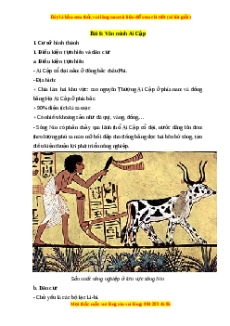 Lý thuyết Lịch sử 10 Chân trời sáng tạo Bài 6: Văn minh Ai Cập