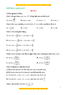 Đề thi giữa kì 1 Toán 11 Kết nối tri thức (đề 4)