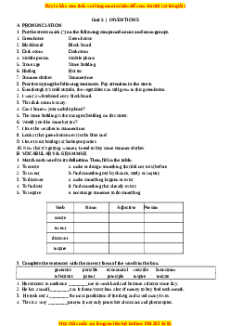 Bài tập Unit 5: Inventions Tiếng Anh 10 cơ bản - nâng cao