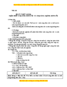 Giáo án Thực hành: Nhận biết ánh sáng đơn sắc và không đơn sắc bằng đĩa CD Vật lí 9