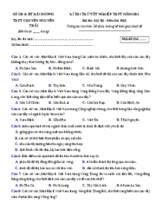 Đề thi thử tốt nghiệp Địa lí trường THPT Chuyên Nguyễn Trãi - Hải Dương năm 2024