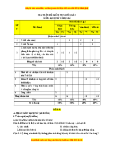 Đề thi giữa kì 2 Lịch sử & Địa lý 6 Chân trời sáng tạo - Đề 2