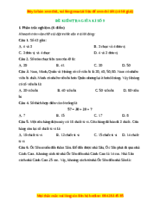 Đề thi giữa kì 2 Toán lớp 1 Kết nối tri thức - Đề 9