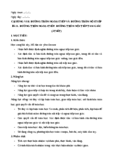 Giáo án Đường tròn ngoại tiếp tam giác. Đường tròn nội tiếp tam giác Toán 9 Cánh diều