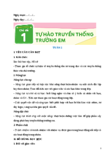 Giáo án Tuần 2 Hoạt động trải nghiệm lớp 5 Cánh diều