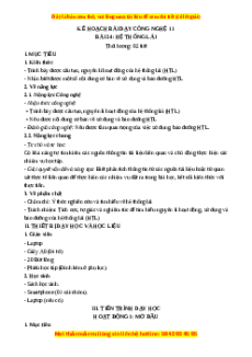 Giáo án Bài 24 Công nghệ cơ khí 11 Kết nối tri thức: Hệ thống lái